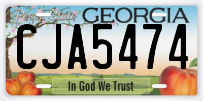 GA license plate CJA5474