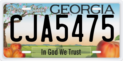 GA license plate CJA5475