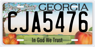 GA license plate CJA5476