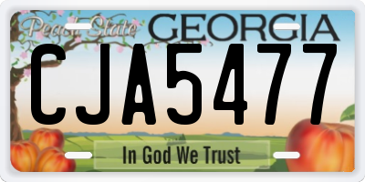 GA license plate CJA5477