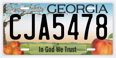 GA license plate CJA5478
