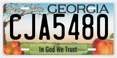 GA license plate CJA5480