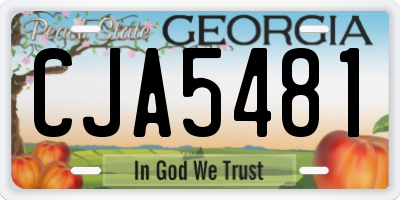 GA license plate CJA5481