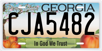 GA license plate CJA5482