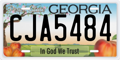 GA license plate CJA5484