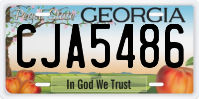 GA license plate CJA5486