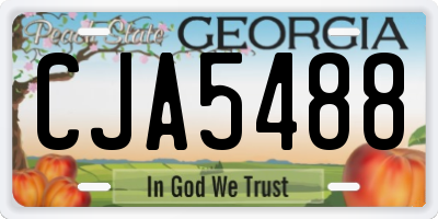 GA license plate CJA5488