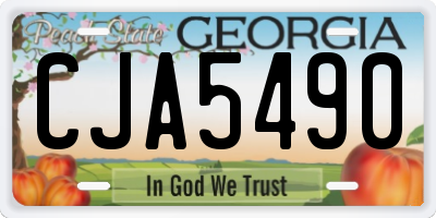 GA license plate CJA5490
