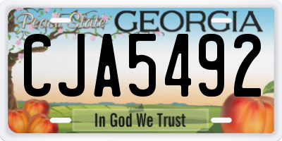 GA license plate CJA5492