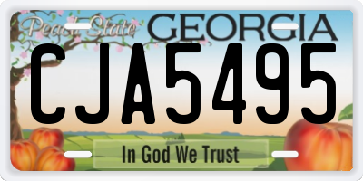 GA license plate CJA5495
