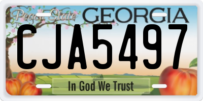GA license plate CJA5497