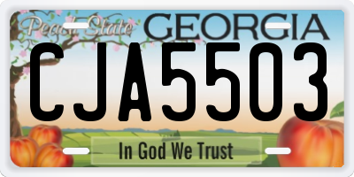 GA license plate CJA5503