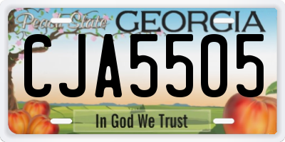 GA license plate CJA5505