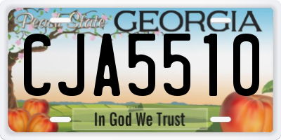 GA license plate CJA5510