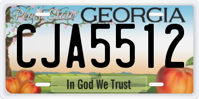 GA license plate CJA5512
