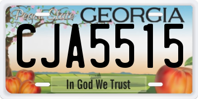 GA license plate CJA5515
