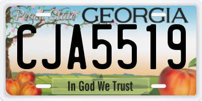 GA license plate CJA5519