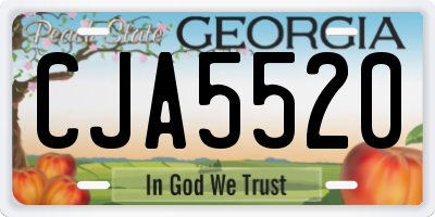 GA license plate CJA5520