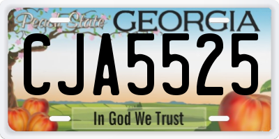 GA license plate CJA5525