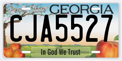 GA license plate CJA5527