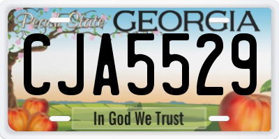 GA license plate CJA5529