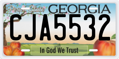 GA license plate CJA5532