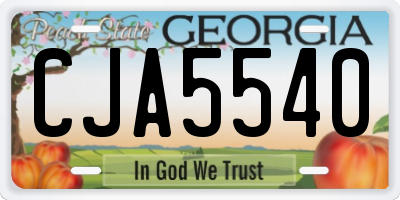 GA license plate CJA5540