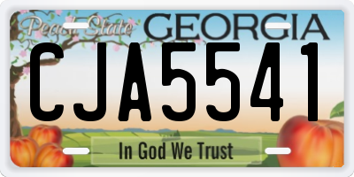 GA license plate CJA5541
