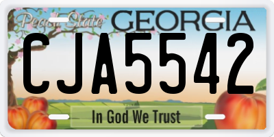 GA license plate CJA5542