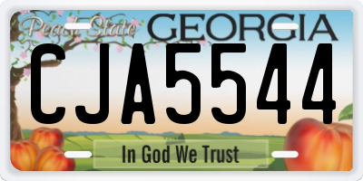GA license plate CJA5544
