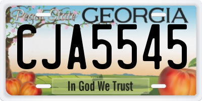 GA license plate CJA5545