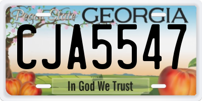 GA license plate CJA5547