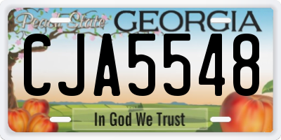 GA license plate CJA5548