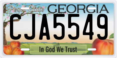 GA license plate CJA5549