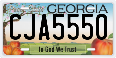 GA license plate CJA5550