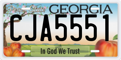 GA license plate CJA5551