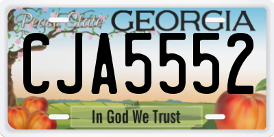 GA license plate CJA5552