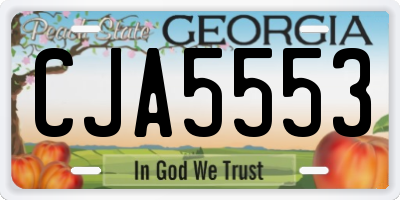GA license plate CJA5553
