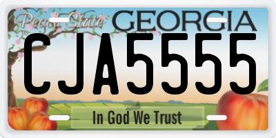 GA license plate CJA5555