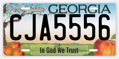GA license plate CJA5556