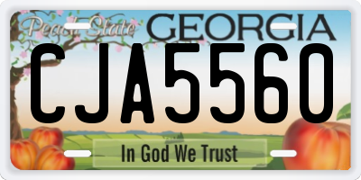 GA license plate CJA5560