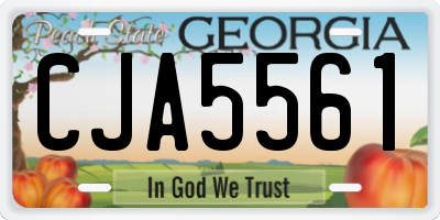 GA license plate CJA5561