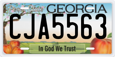 GA license plate CJA5563