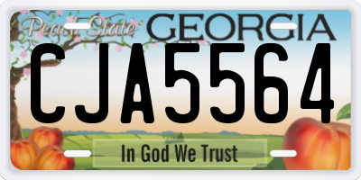 GA license plate CJA5564