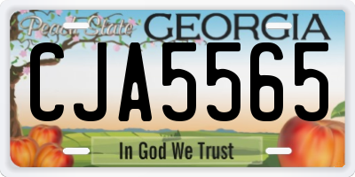 GA license plate CJA5565