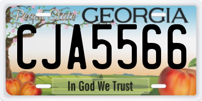 GA license plate CJA5566