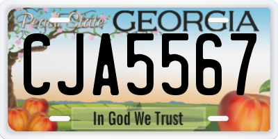 GA license plate CJA5567