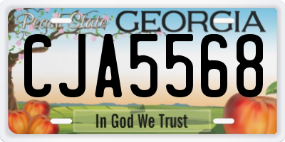 GA license plate CJA5568