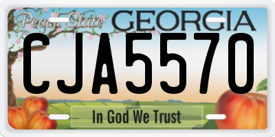GA license plate CJA5570