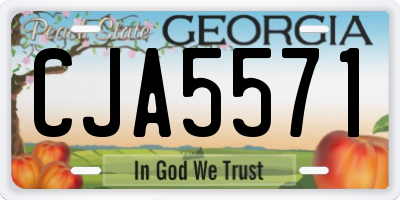 GA license plate CJA5571